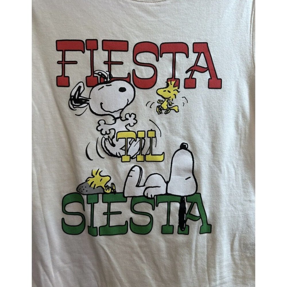 PEANUTS “FIESTA TIL SIESTA” Short Sleeve T-Shirt.Size Juniors Small 3-5 Gift New - Picture 2 of 5